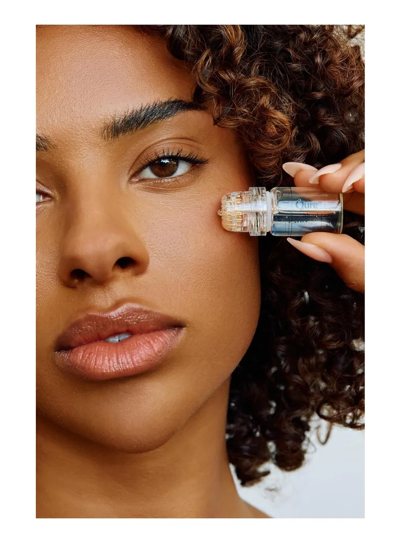 Qure Qure Skincare Micro-Infusion System | At-Home Microneedling Facial | 24K Gold 0.5mm Needles | Hydrating & Anti-Aging Serums | Pore-Minimizing, Collagen-Boosting & Skin Rejuvenating | 3-Month Supply