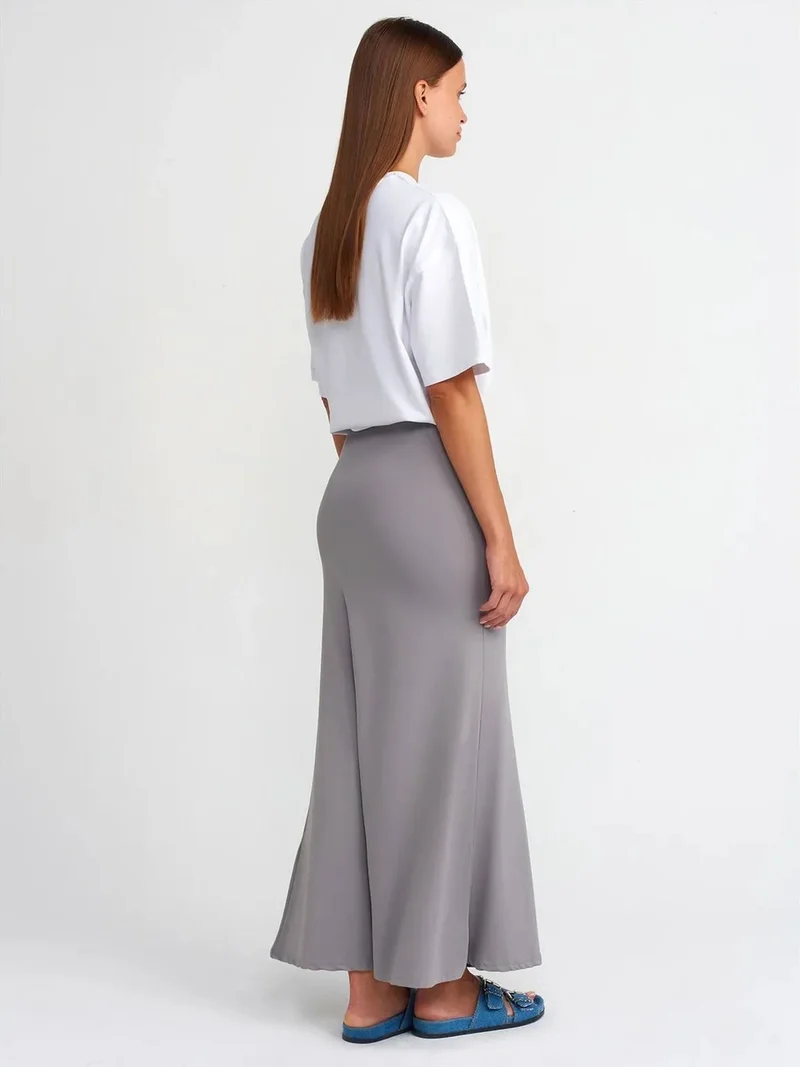 Dilvin Dilvin High-Waist A-Line Maxi Skirt