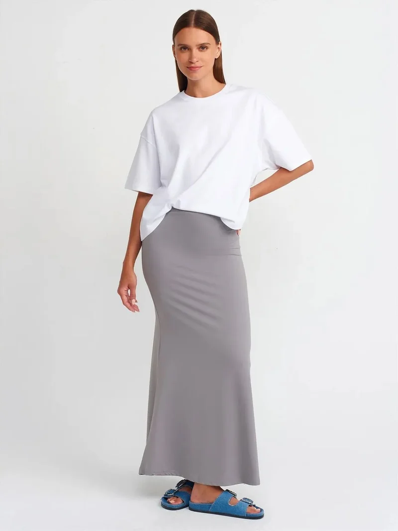Dilvin Dilvin High-Waist A-Line Maxi Skirt
