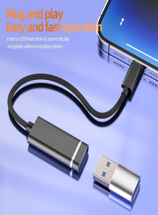 zoyuzan Lightning to USB Adapter for iPhone 14 Pro Max Cable for Apple for iPad OTG Digital Camera Card Reader Flash Drive Dongle Phone Transfer Cord Adaptor HUB Lighting Jack Female Keyboard Male Adaptador - Image 2