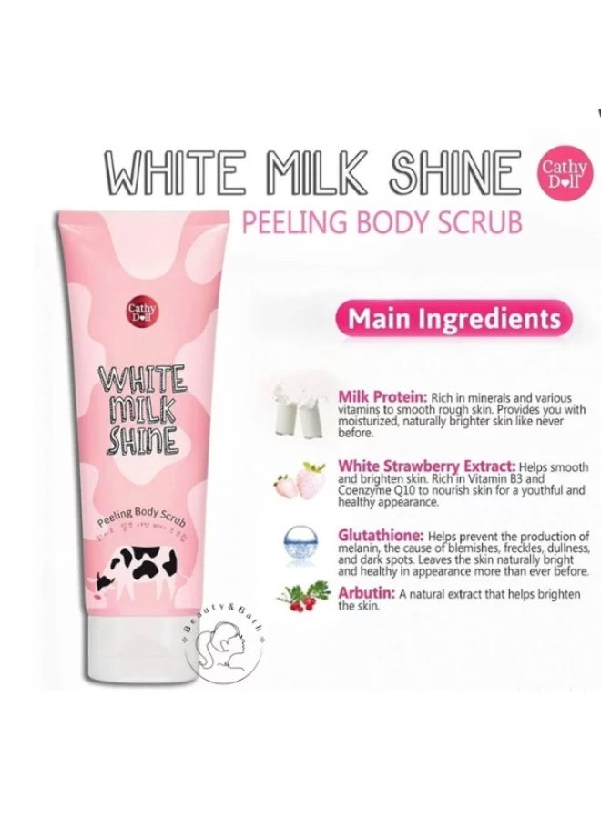 Cathy Doll White Milk Shine Peeling Body Scrub | Exfoliating & Whitening Body Scrub with Milk Protein – 320ml - Image 4