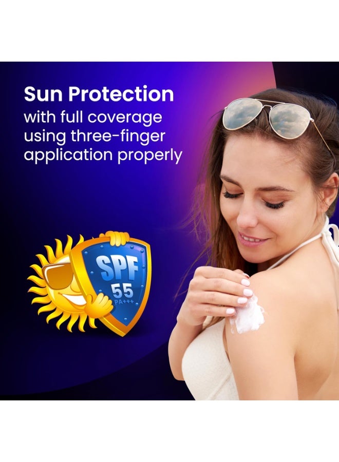 Get Nectar Happiness Glow Sunscreen Gel SPF 55 PA+++ | For Oily, Dry, Acne-prone Skin | Ultra Lightweight Texture I Non-Greasy I No White Cast | Broad Spectrum Protection & Fades Dark Spots 50ml (1) - Image 3