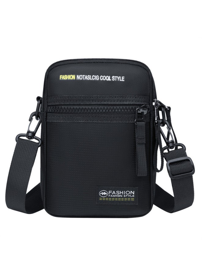 Men's Bag OxFord Cloth Shoulder Bag Men's Crossbody Bag Casual Canvas Bag Men's Bag Backpack Small Bag Business Briefcase-Color:Black  - Image 1