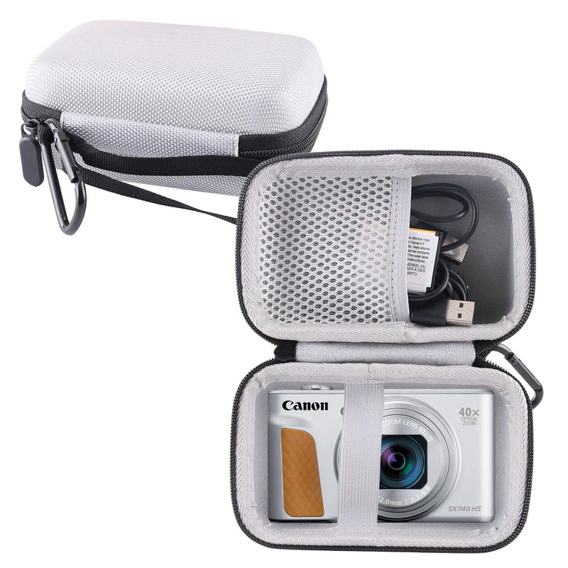 WERJIA Hard EVA Travel Case for Canon PowerShot SX720 SX620 SX730 SX740 G7X /G7X Mark III /G7X Mark II Digital Camera (grey) - Image 1