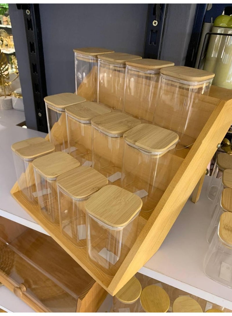 majmueat biratmanat tawabil 12 qiteat min alzujaj mae 'aghtiat khashab tabieiatin, tashmal rafa eard khashabi wasalam tawabil wastikirat litasmiat almuhtawayat - Image 3