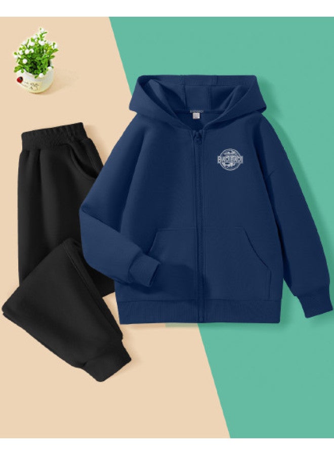 Badibadi Boys' Sets, 25 Years Autumn, Medium To Large Boys' Lightweight Hooded Jacket Zippered Sweatshirt Athletic Wear Autumn Clothing - Image 1