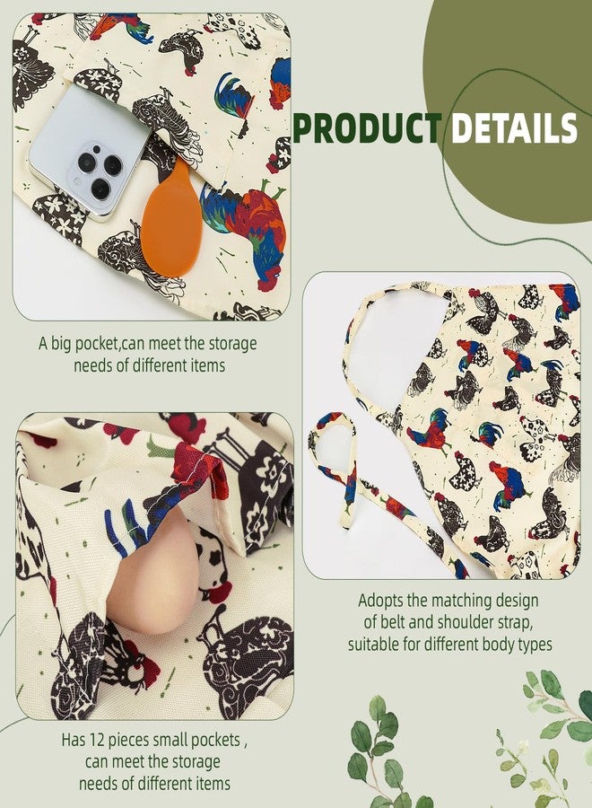 Hossmily 2 pack Egg Apron, Egg Collecting Apron for Chicken Duck Goose Eggs, with 13 Pockets Chicken Egg Apron for Women&Men - Image 3