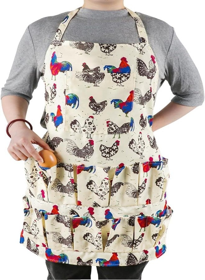 Hossmily 2 pack Egg Apron, Egg Collecting Apron for Chicken Duck Goose Eggs, with 13 Pockets Chicken Egg Apron for Women&Men - Image 1