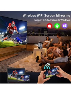 Generic Portable Mini Home Projector with Stand, WiFi Bluetooth 4K 1080P HD Outdoor Projector for Home Video, 5W Speaker, Mobile Screen Mirroring, 360° Surround Sound, Home Movie Entertainment  - Image 5