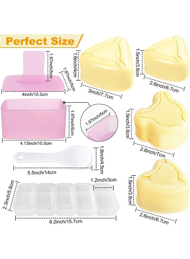 GIFT 8 Pcs Onigiri Mold, Rice Mold Musubi Maker Kit, Musubi Maker Press Mold, Classic Triangle Rice Ball Mold Maker Sushi Mold for Kid Lunch Bento, Home DIY - Image 2