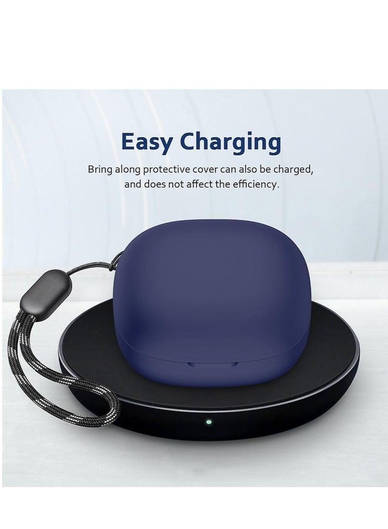 غطاء حافظة متوافق مع سماعات ANker Soundcore R50i VI مقاوم للصدمات مع حلقة تثبيت (أزرق) - Image 2