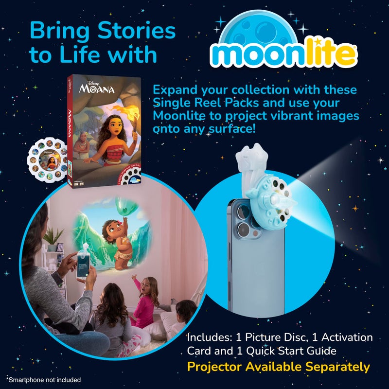 Moonlite Storytime - Disney's Moana Storytime Disc - A Magical Way to Read Together - Projector Sold Separately - Digital Story w/ Sound FX - Learning Gifts for Kids Ages 1 Year & Up - Image 2