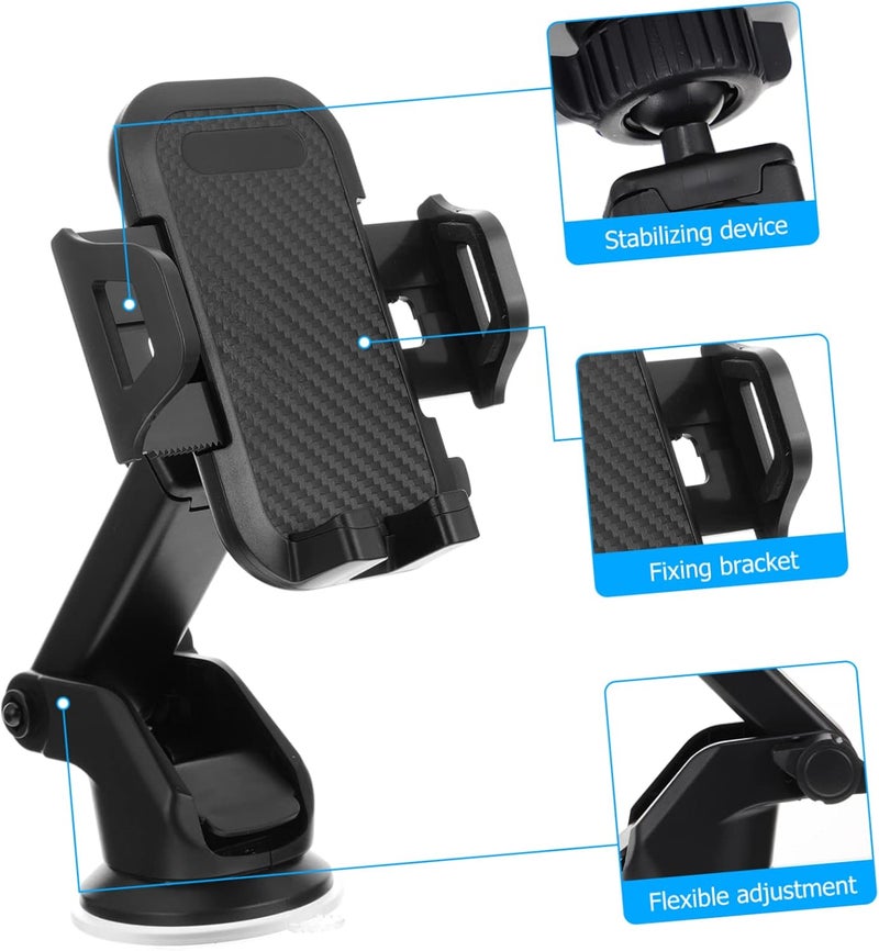 Car Phone Holder with Suction Cup for Dashboard and Air Vent Navigation Mount for Vehicle Strong Grip Compact Design Compatible with Smartphones and Wear Resistant Material - Image 3