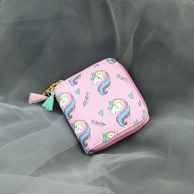 timlee Cute Rainbow Pink Unicorn Wallet Girls Christmas Gift Women Short Wallets (unicorn E) - Image 2