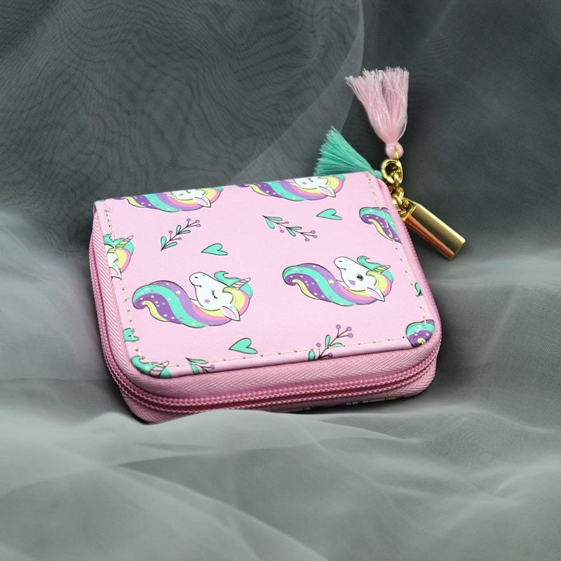timlee Cute Rainbow Pink Unicorn Wallet Girls Christmas Gift Women Short Wallets (unicorn E) - Image 4