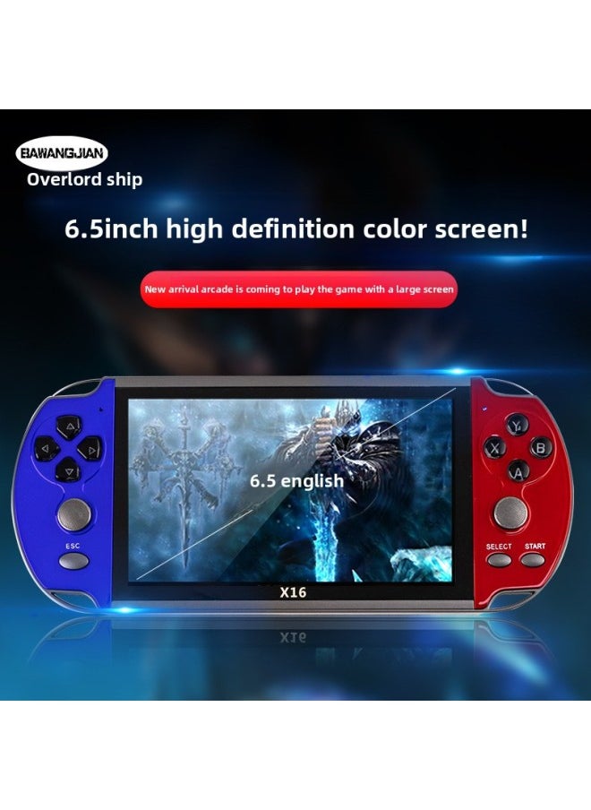 Generic - 6.5-inch HD Screen X16 Handheld Game Machine GBA Arcade Pokemon Retro Game Machine-Product Color:Blue And Red-Model:x40mini (double Version) - Image 1