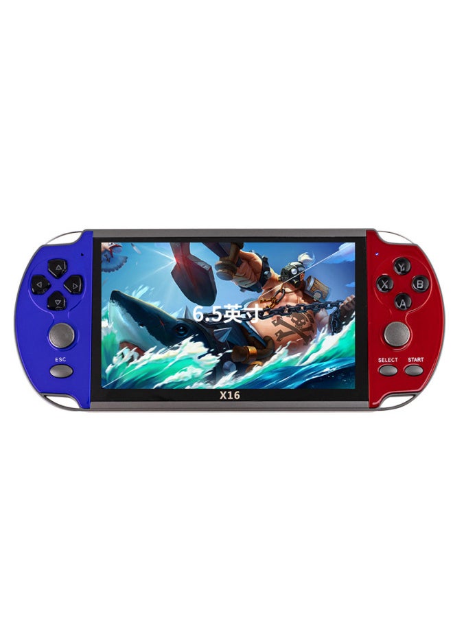 Generic - 6.5-inch HD Screen X16 Handheld Game Machine GBA Arcade Pokemon Retro Game Machine-Product Color:Blue And Red-Model:x40mini (double Version) - Image 1