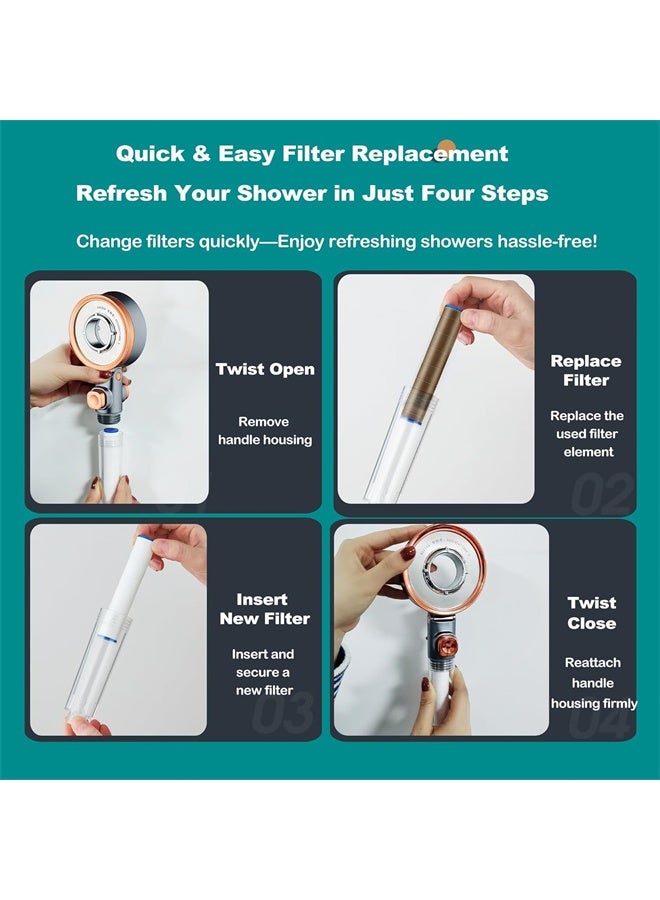 هومستر 3 أوضاع تعديل فلتر رأس دش الضغط العالي ، يزيل الكلور ، للماء الصلب وتساقط الشعر ، مزدوج الجانب ميكرو نانو فقاعة التكنولوجيا - Image 5
