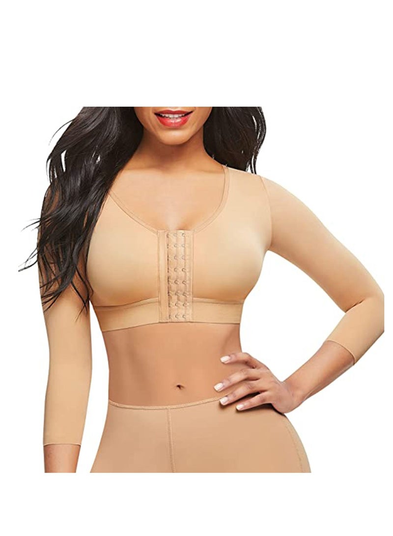 SYOSI Women's Sports Bra Wireless Front Buckle Yoga Bra Arm Compression Sleeves Upper Shapers Slimmer Post Surgery Posture Corrector Shapewear Tops L Size - Image 1