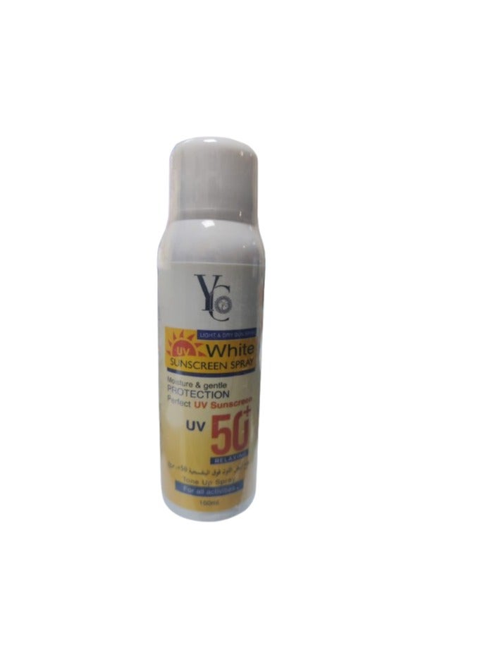 YC White Sunscreen Spray UV50  (150ml )