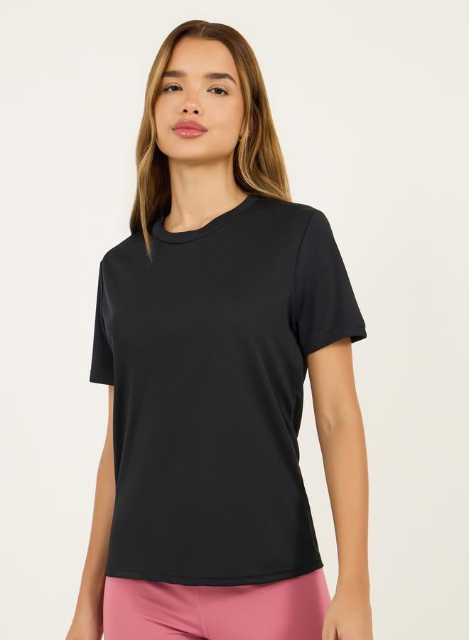 ستايلي اكتيف مجموعة من 2 بلوزة سادة بأكمام قصيرة - Image 2