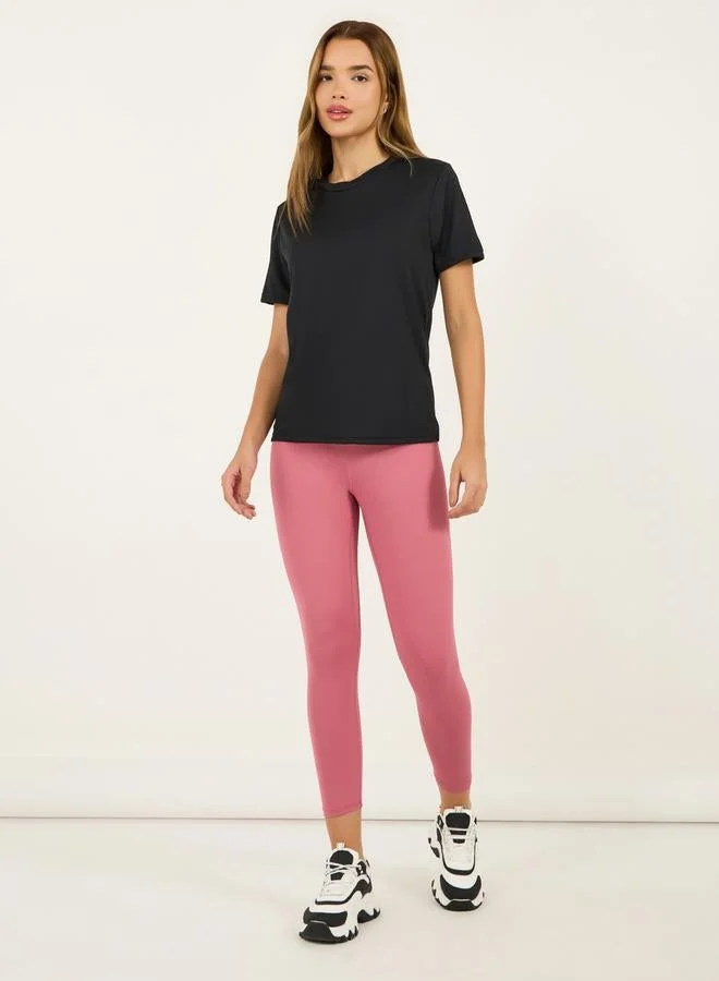 Styli Active Pack of 2 - Textured Short Sleeves Top