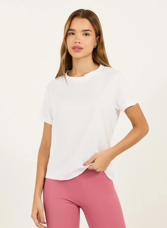 Styli Active Pack of 2 - Textured Short Sleeves Top