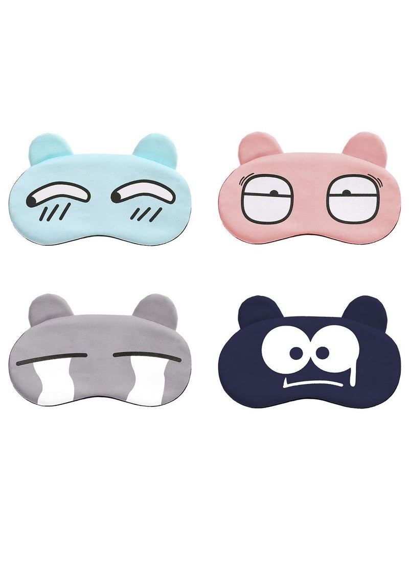 Cute cartoon expression sleeping eye mask sleeping eye mask soft and comfortable eye mask eye mask children men women airplane travel nap night sleep  - Image 2