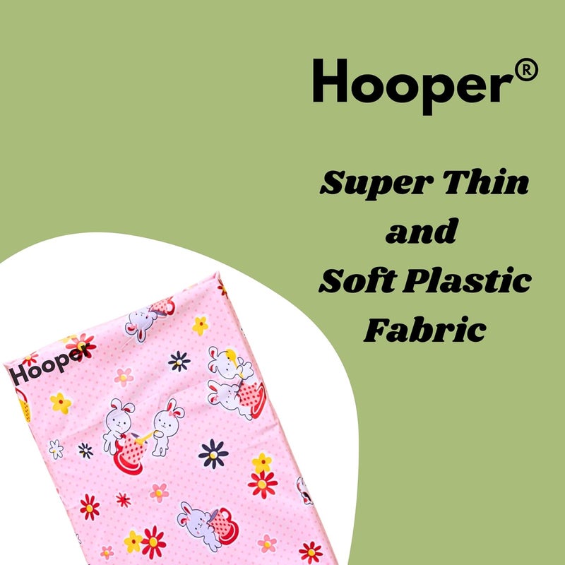 Hooper Water Proof Bed Protector for Baby Urine - Plastic Sheet for Bed Wetting -Thin, Soft, Easy to Fold & Carry, Large Size, Pack of 3, Assorted Trendy Prints, Design2 - Image 2