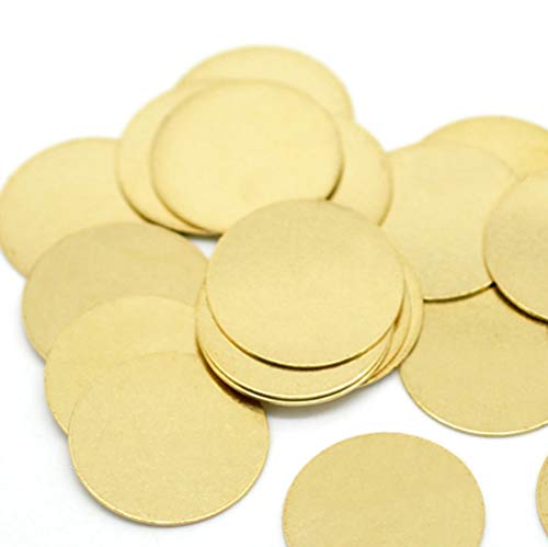 Craft Making Shop 100 Brass Round 5/8 Inch Thin Metal Stamping Blanks 16mm Diameter Circle Brass Discs - Image 1