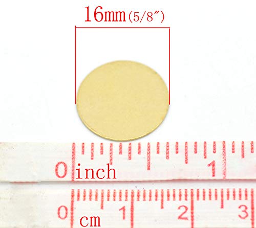 Craft Making Shop 100 Brass Round 5/8 Inch Thin Metal Stamping Blanks 16mm Diameter Circle Brass Discs - Image 2