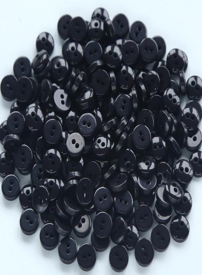 GANSSIA 150pcs 6mm (0.24 inch) Mini Size Black Buttons for Sewing 2 Holes Small Button for Garments Sewing or DIY Crafts Scrapbooking - Image 1