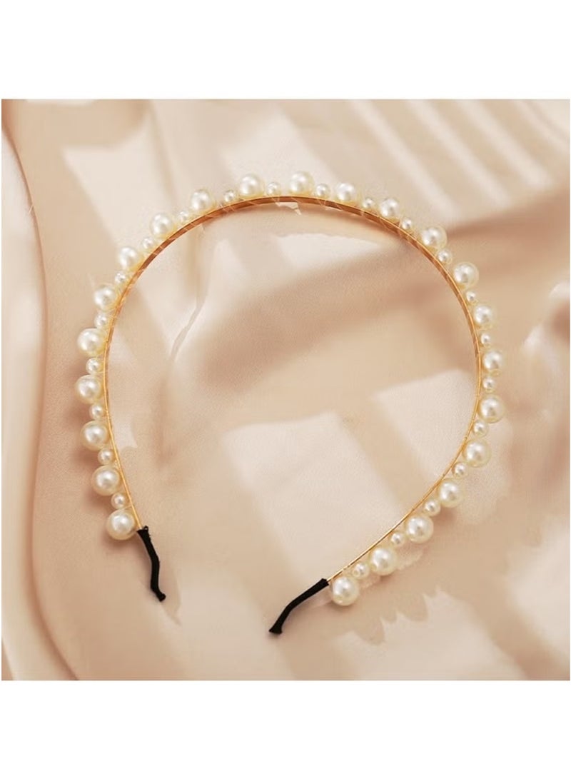 Huitich Elegant Pearl Headband for Girls – White Hair Accessory  - Image 2