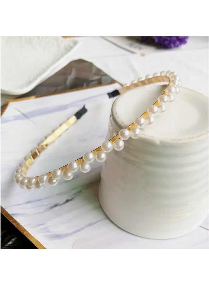 Huitich Elegant Pearl Headband for Girls – White Hair Accessory  - Image 3