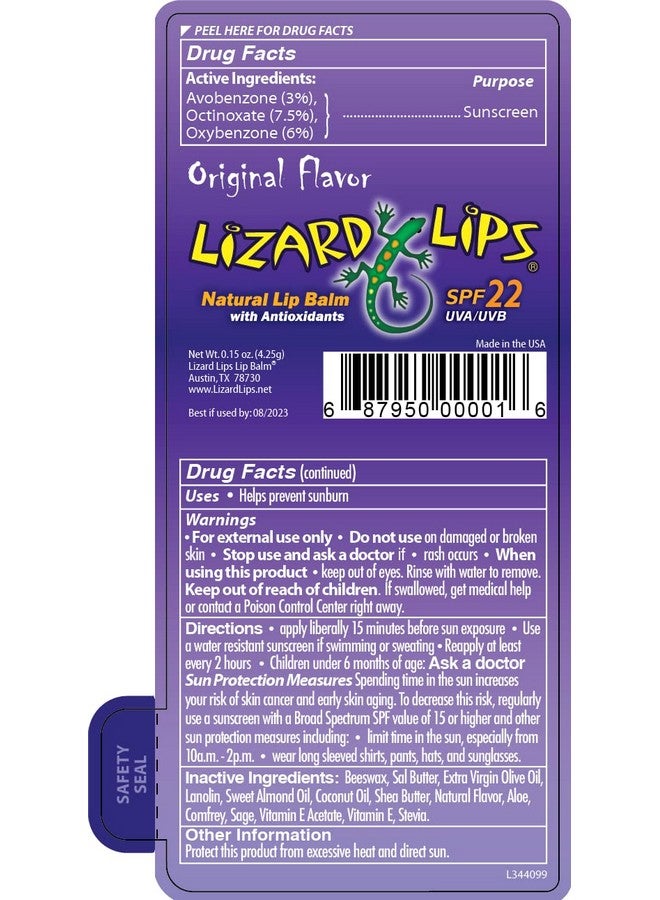 Lizard Lips SPF 22 Lip Balm - Original Vanilla 4 Pack (4) - Image 3