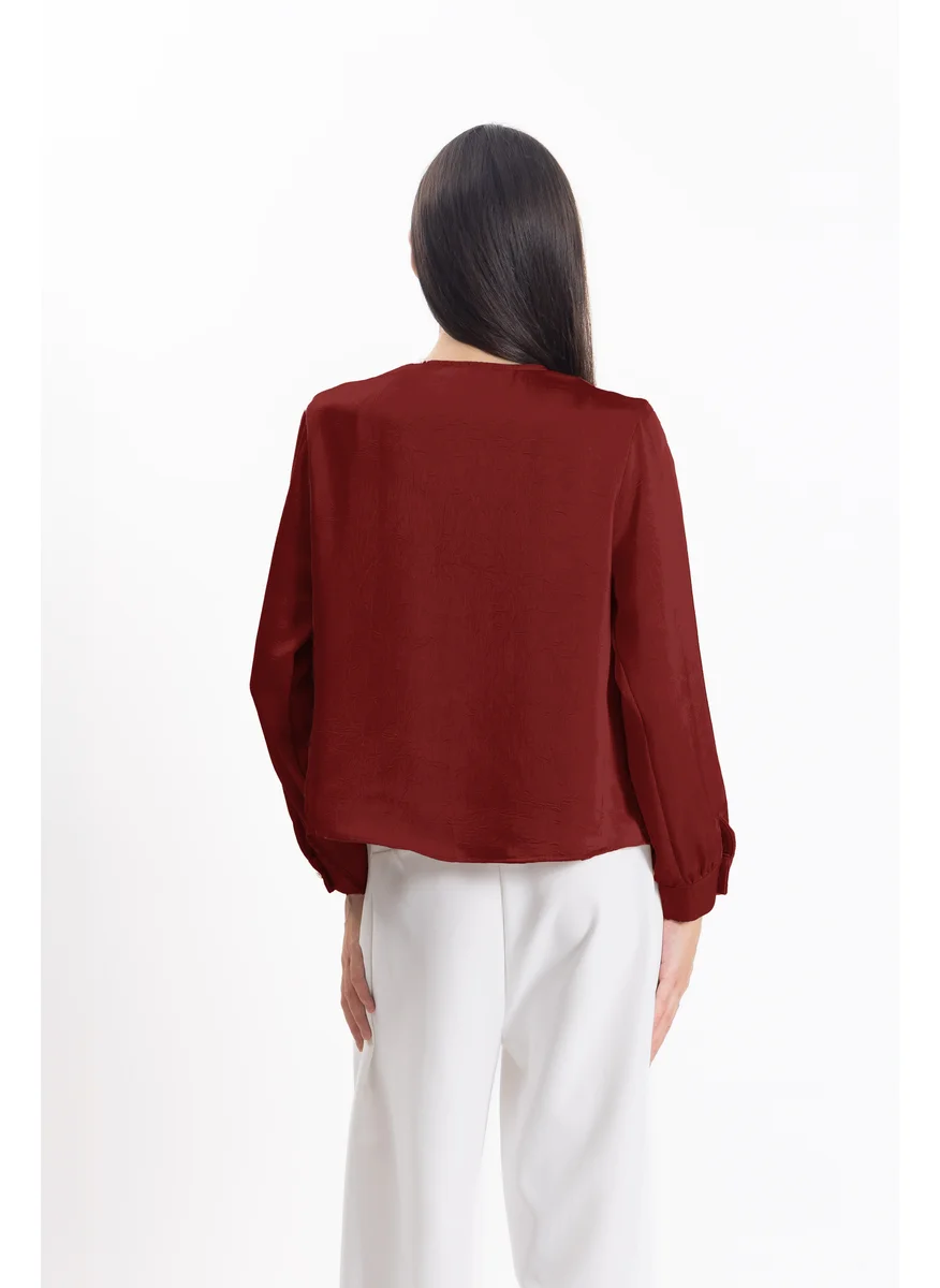 شايبس FRONT TIE SATIN TOP