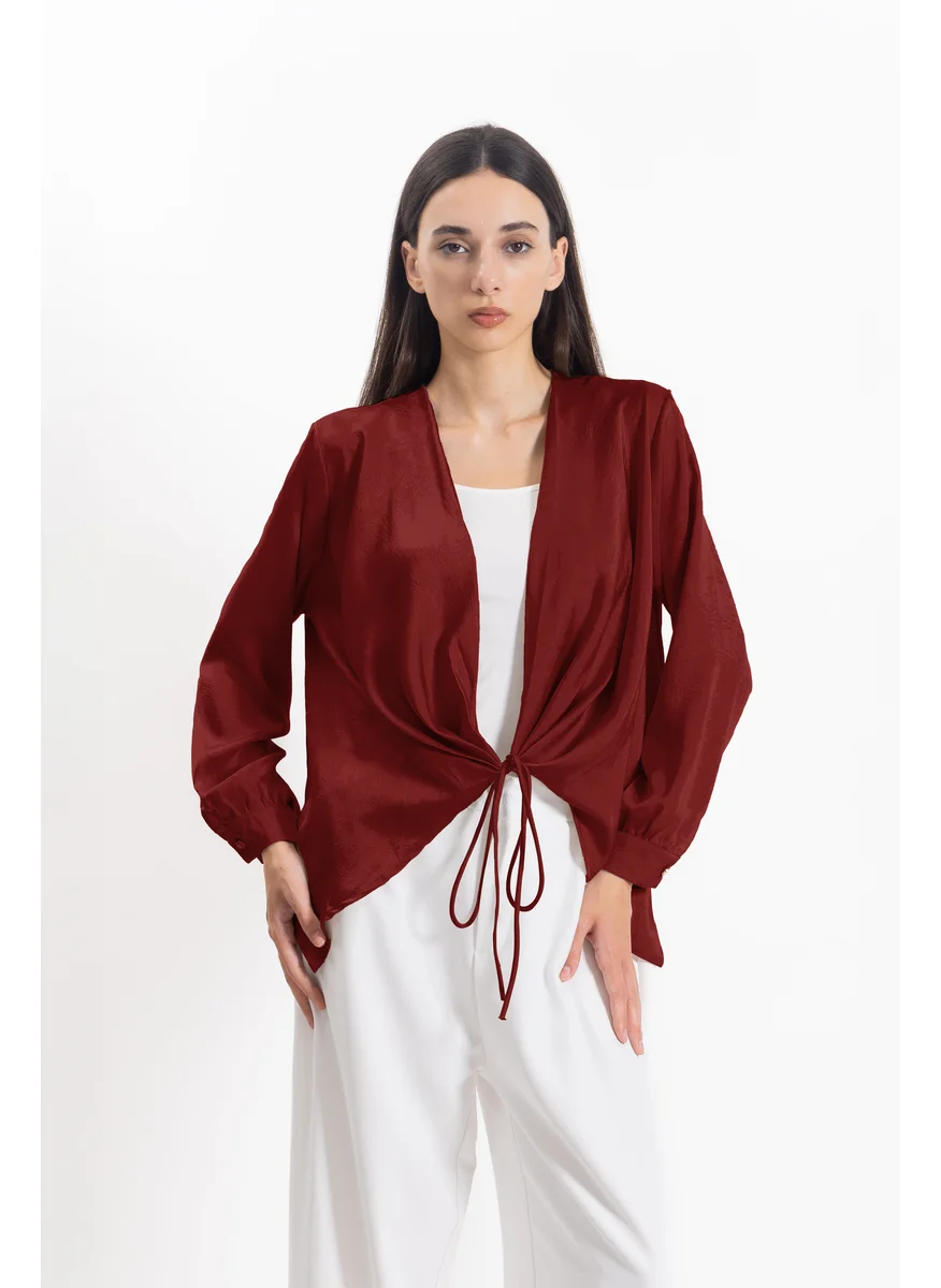 شايبس FRONT TIE SATIN TOP