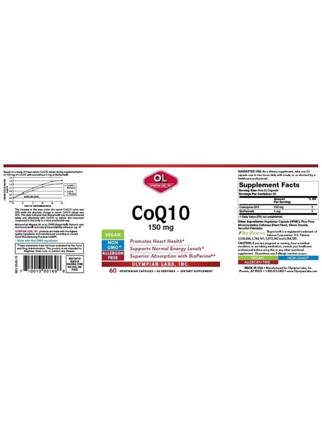 Olympian Labs Coq, 150mg, 60 Capsules (Packaging May Vary)  - Image 2