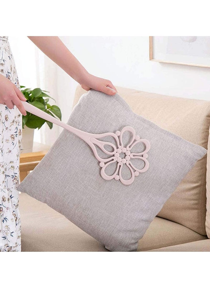 Carpet and Rug Beater Long Handle Quilt Dust Beater Handmade Dusters Dust Removal Tool for Home Cleaning Tool for Home Indoor, Outdoor Clean Clothes Coats Blankets Quilts Carpets (Pink) - Image 1