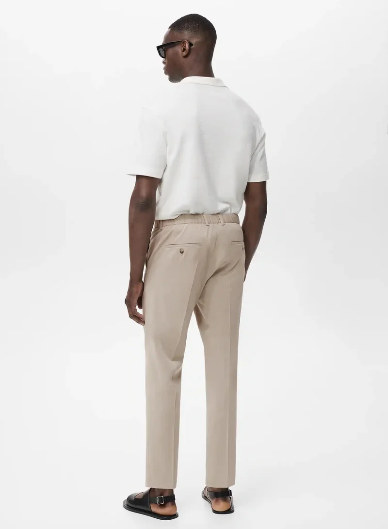 Mango Man Bologna slim cropped comfort stretch trousers