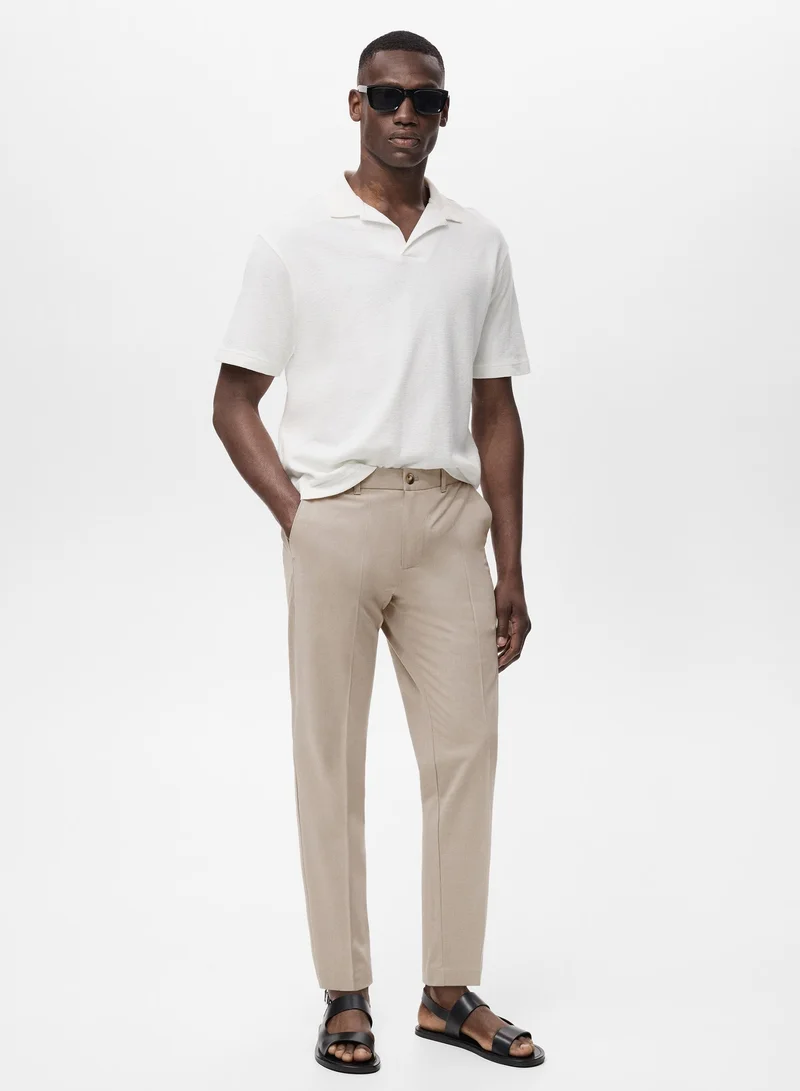 Mango Man Bologna slim cropped comfort stretch trousers