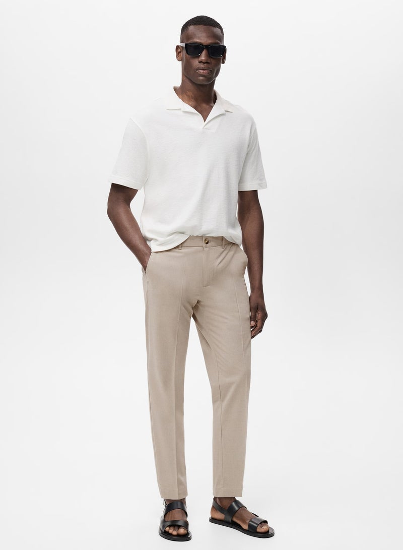 Bologna slim cropped comfort stretch trousers