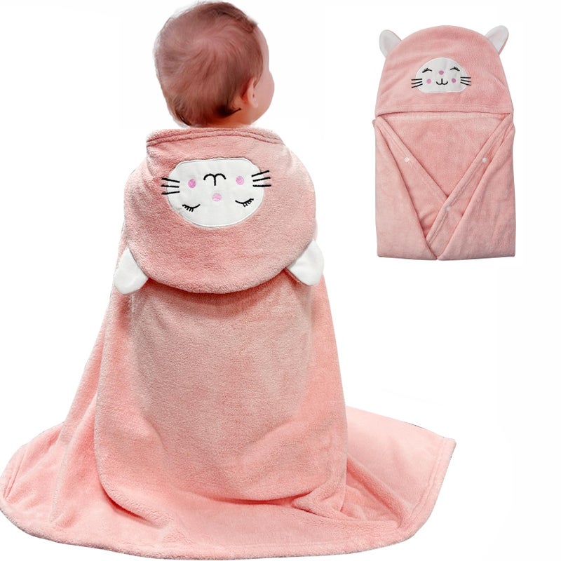 ROMASA Baby Bath Towel with Hooded Ultra Soft and Absorbent Toddlers Bathrobe Newborn Blanket Shower Gifts - Image 1