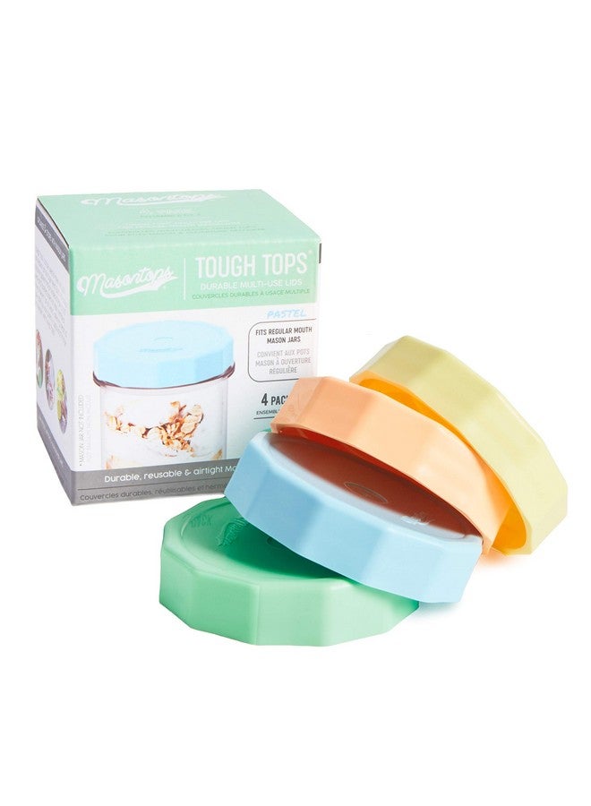 Masontops Tough Tops - Regular Mouth Mason Jar Lids BPA-Free Multi Color Plastic Reusable Dry Canning fit Ball Jars (Ball not included) - Image 1