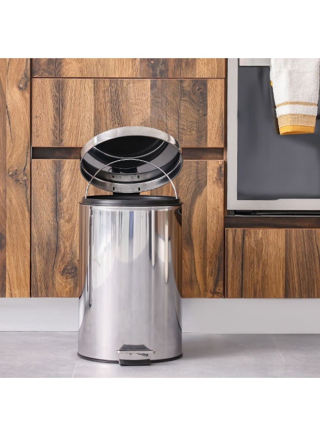 Falcon 12L Stainless Steel Dustbin 25X25X39 Cm Chrome - Image 4