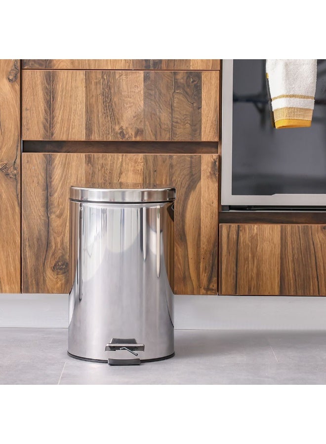 Falcon 12L Stainless Steel Dustbin 25X25X39 Cm Chrome - Image 5
