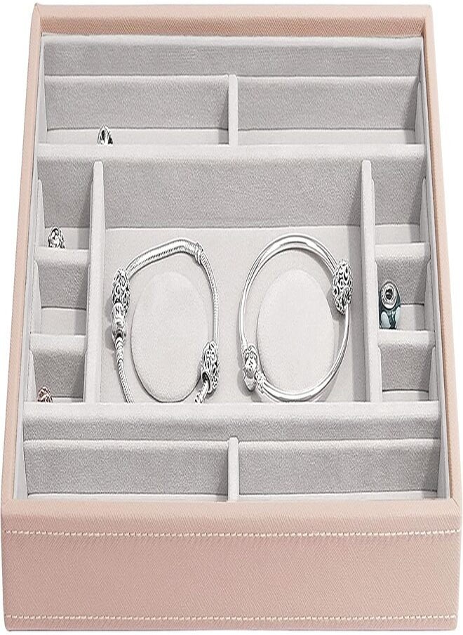Stackers Stackers Blush Pink Classic Medium Jewellery Box 2 Padded Charm Layer  - Image 1