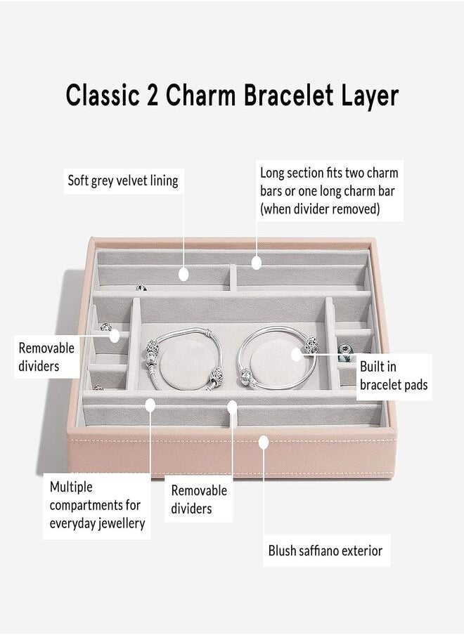 Stackers Stackers Blush Pink Classic Medium Jewellery Box 2 Padded Charm Layer  - Image 3