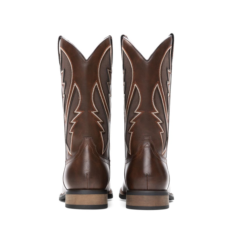 Bruno Marc Men's Durable Cowboy Classic Slip on Western Boots with Chic Embroidered Durable Short Fashionable Western Boots,Size 11,Coffee,BMUMMB2501 - Image 5