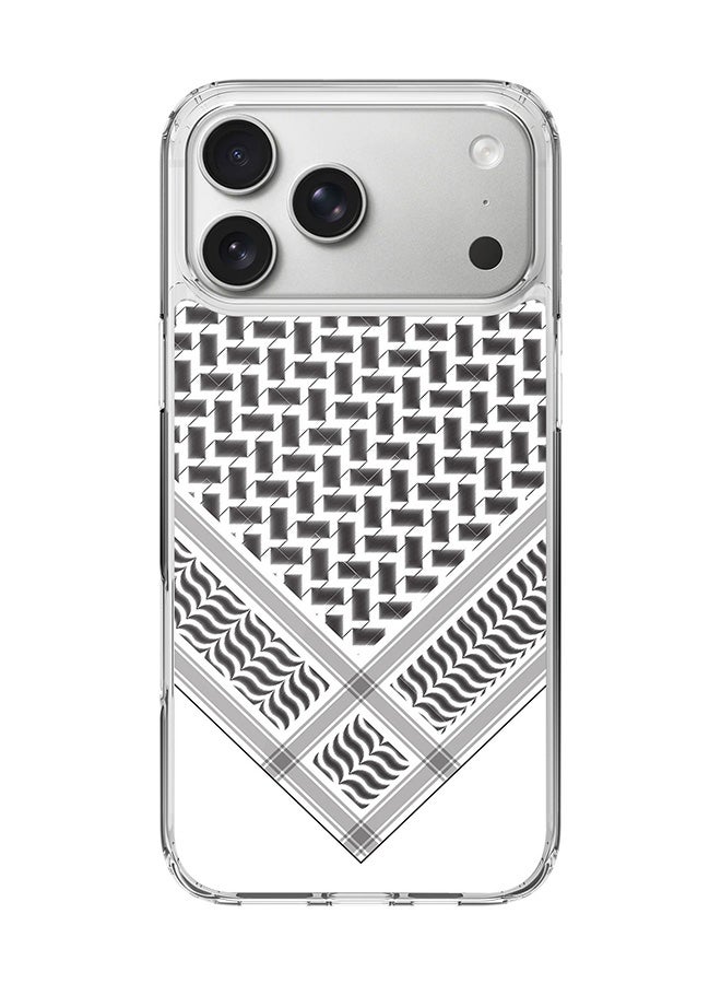 Stylizedd Classic Clear MagSafe Case for iPhone 17 Pro Max , Hybrid Soft Case Flexible Edges Anti Drop TPU PC Gel Thin Transparent Cover [ Designed for iPhone 17 Pro Max ] - Victory Shemag(Black) Full Print